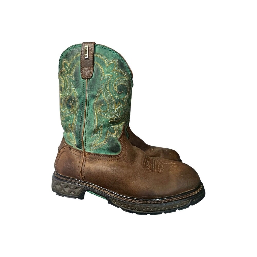 Georgia Boot Carbo-Tec LT Women's Waterproof Zip Boot GB00395 Sz 7.5 Green Brown